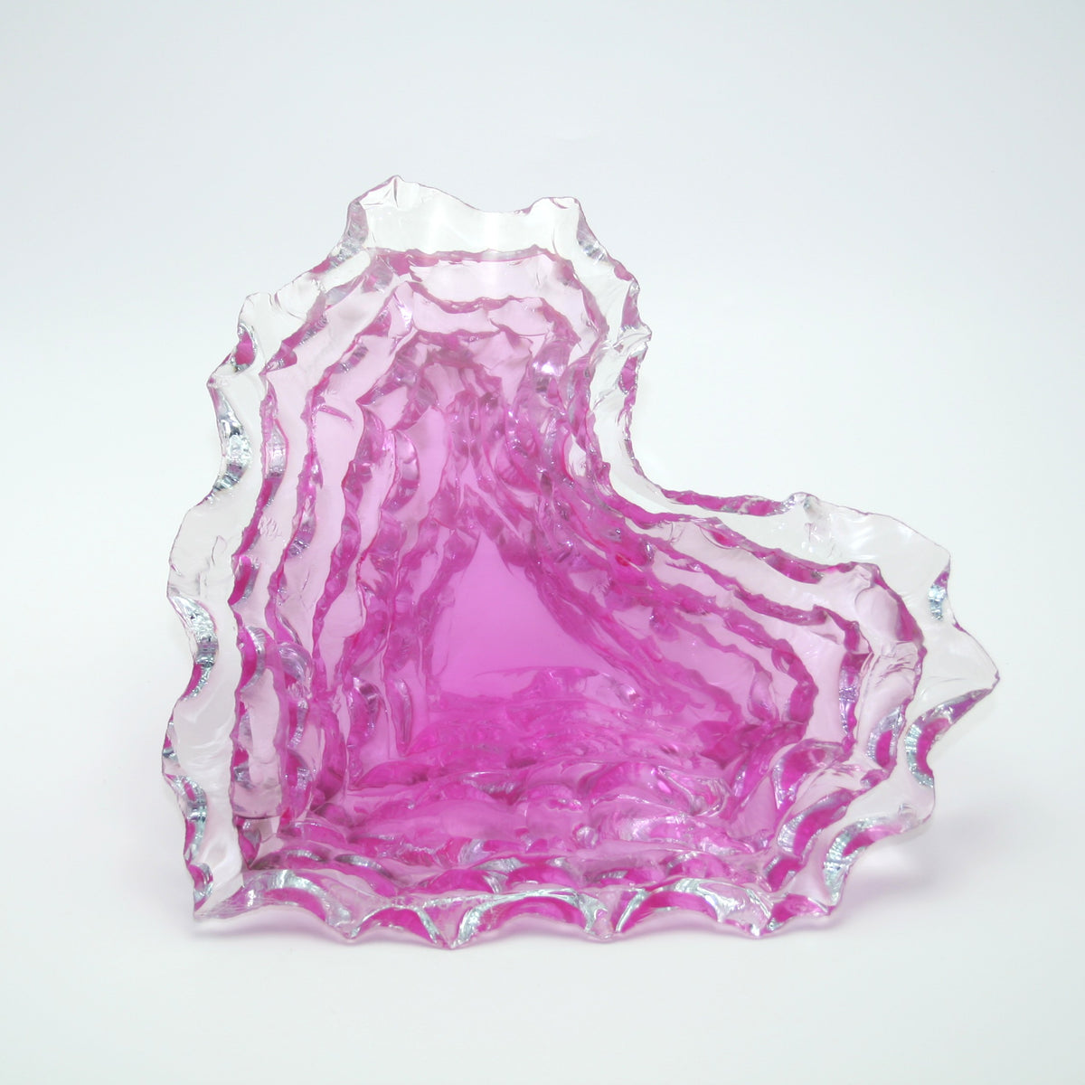 Sculpted Glass Heart - Pink