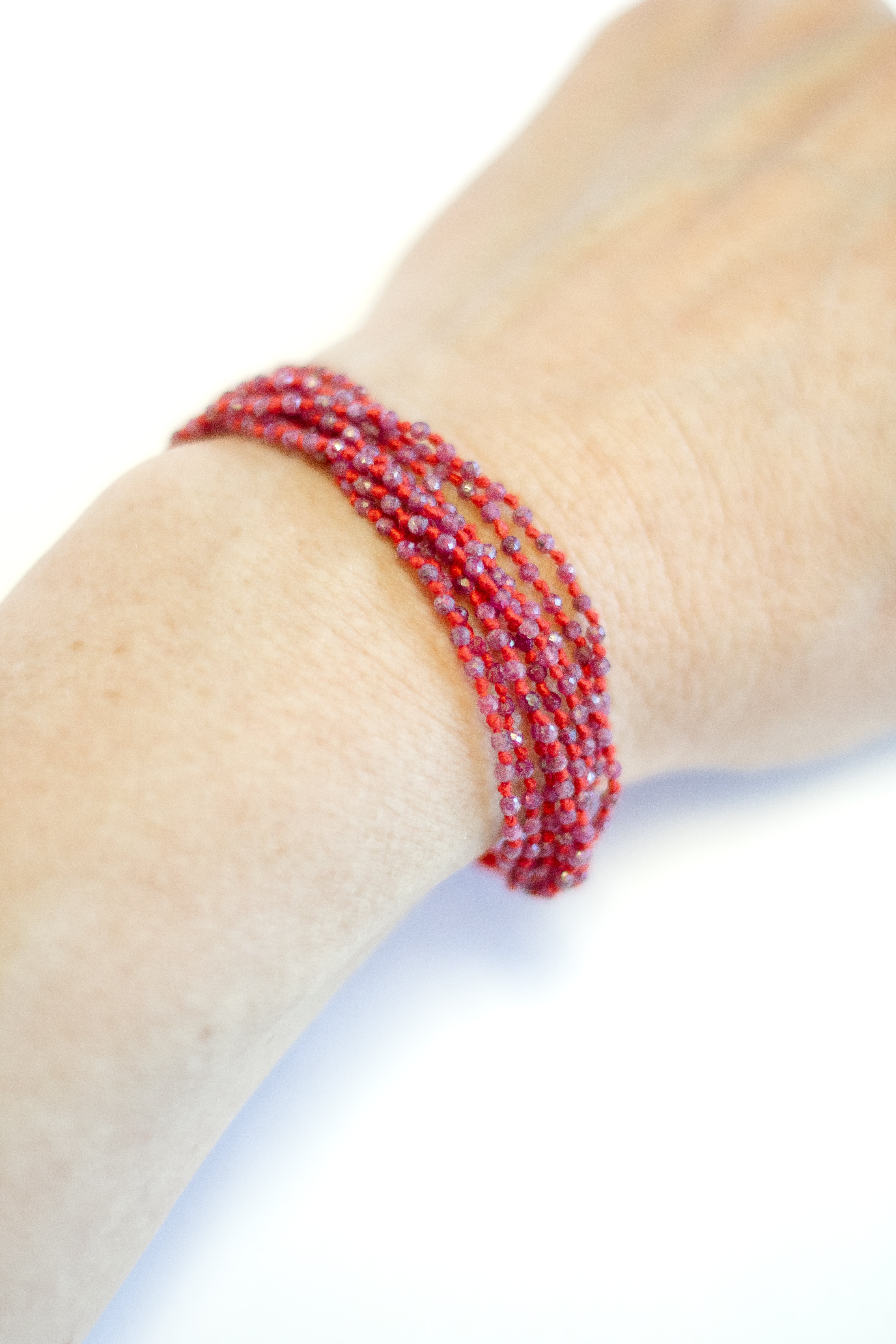 Ruby 9 Strand Bracelet by Art Of Ceremony