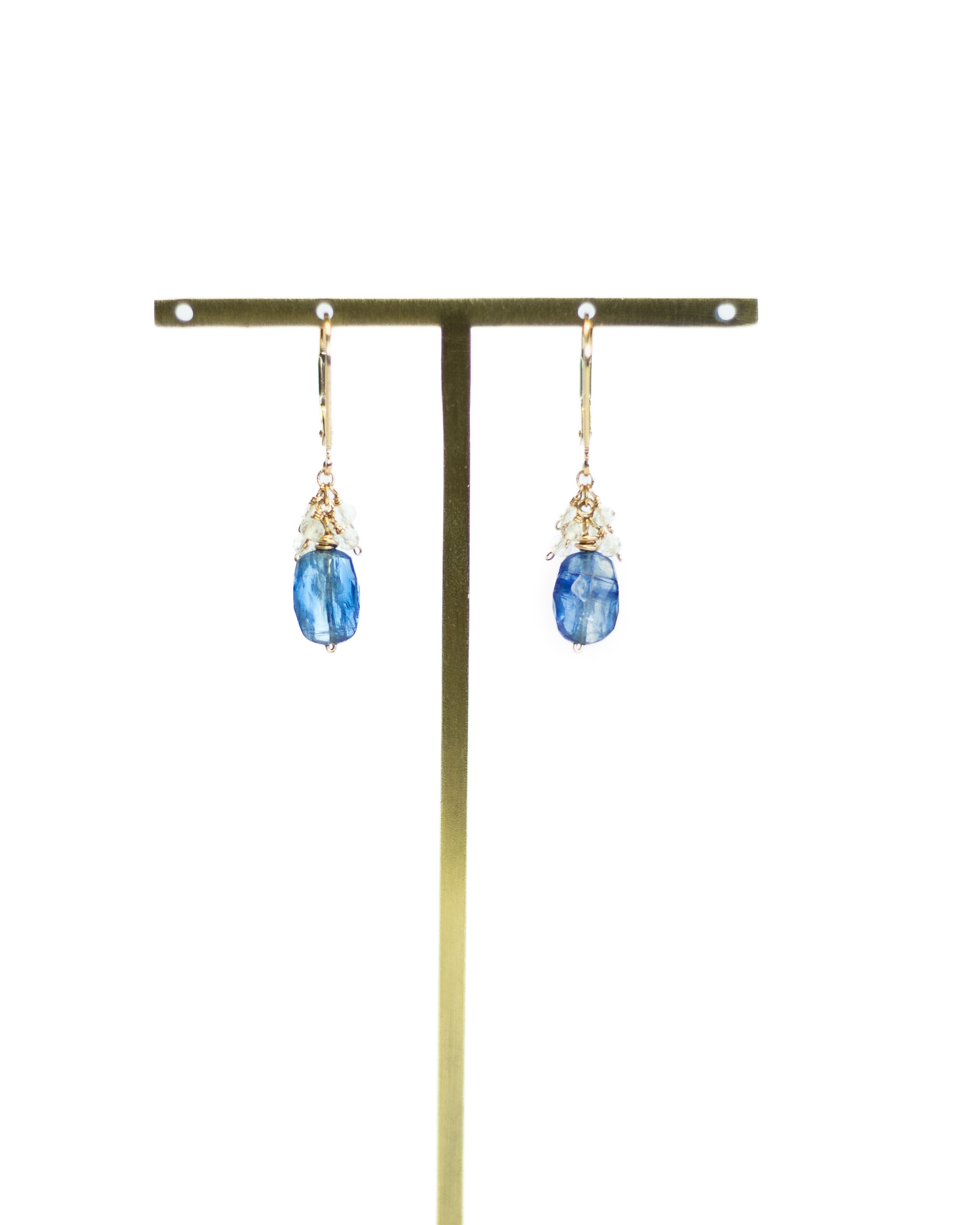 Blue Kyanite & Moonstone Earrings by Julia Balestracci