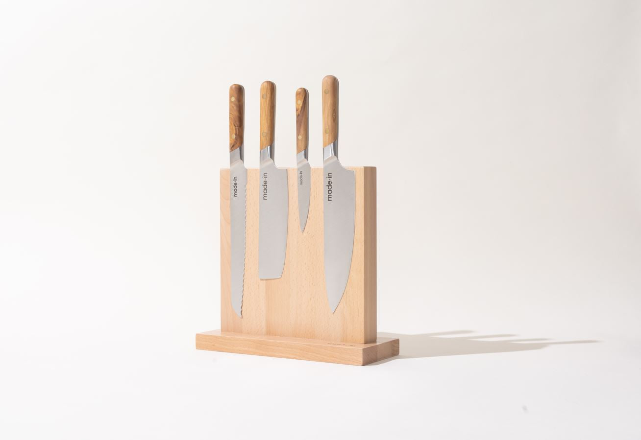 Olivewood Knife Set w/ Countertop Knife Block