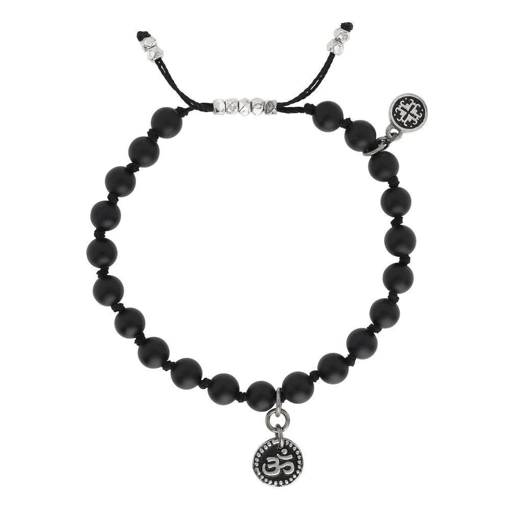 Black Agate Adjustable Bracelet by Mala + Mantra