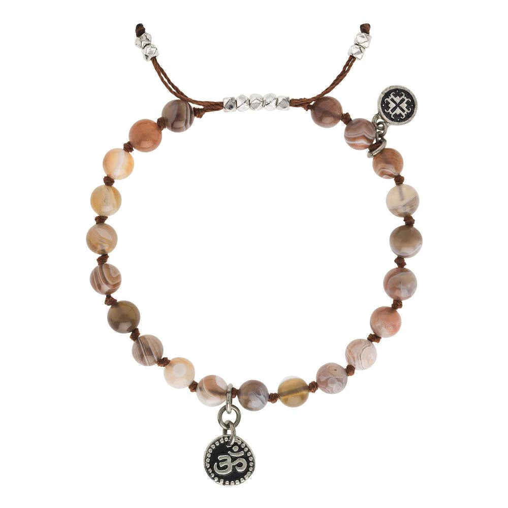 Botswana Agate Adjustable Bracelet by Mala + Mantra