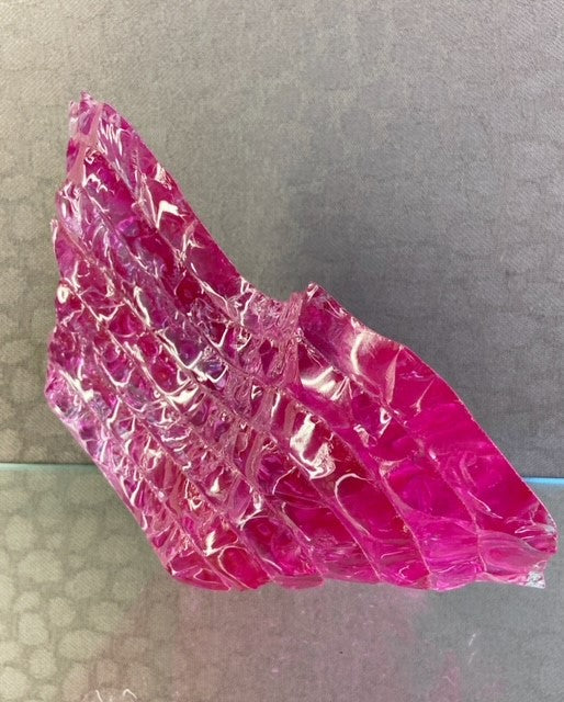 Sculpted Glass Heart - Pink