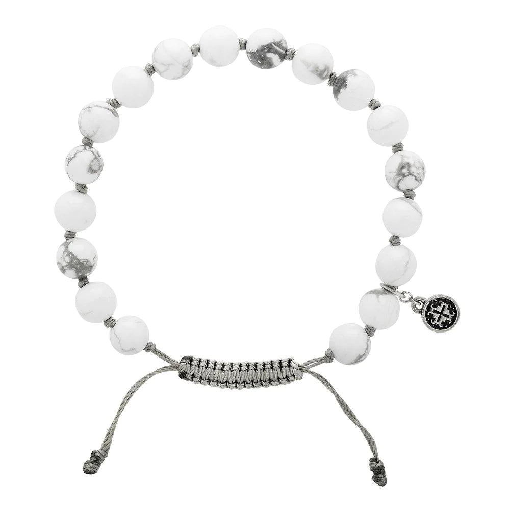 White Howlite Men's Bracelet by Mala + Mantra