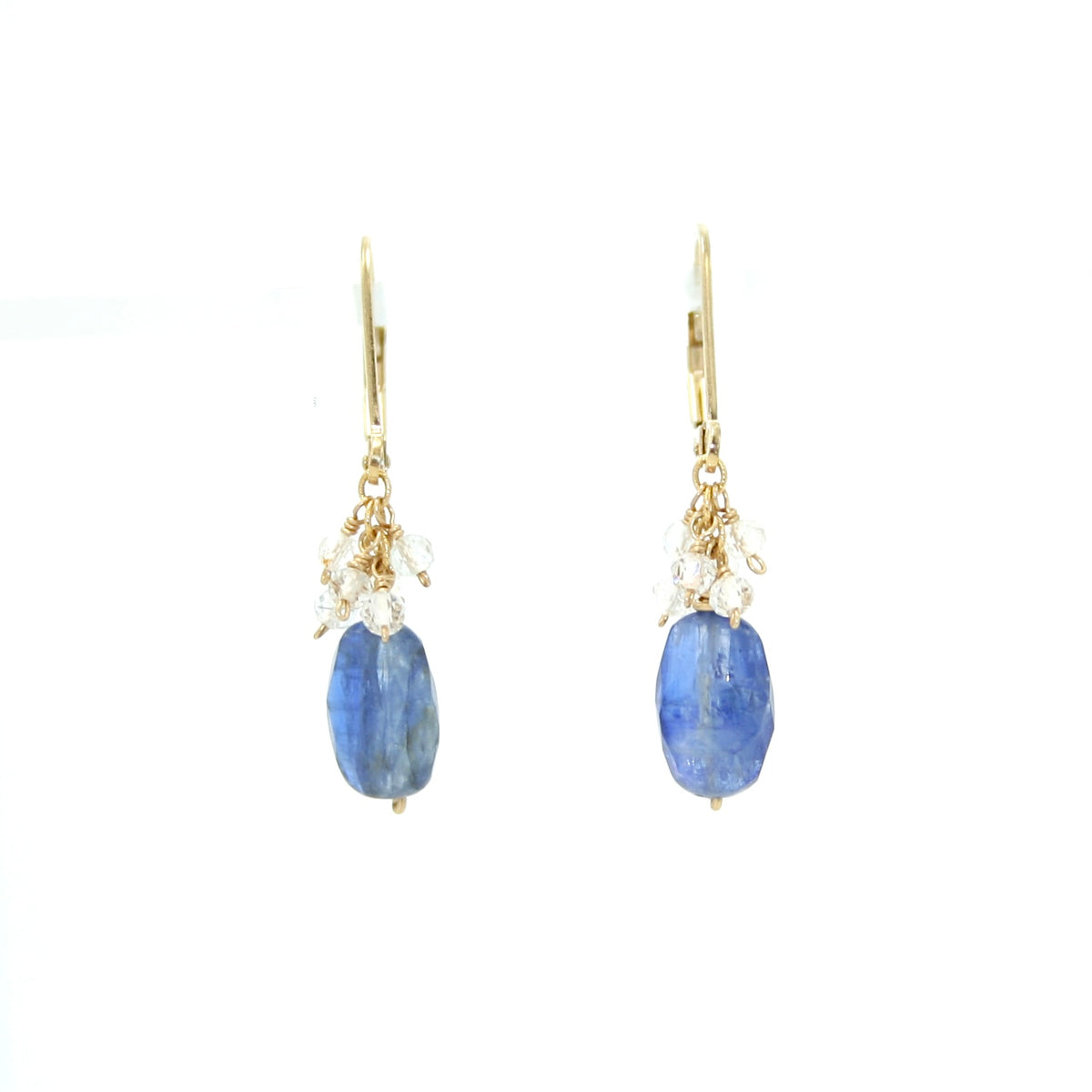 Blue Kyanite & Moonstone Earrings by Julia Balestracci