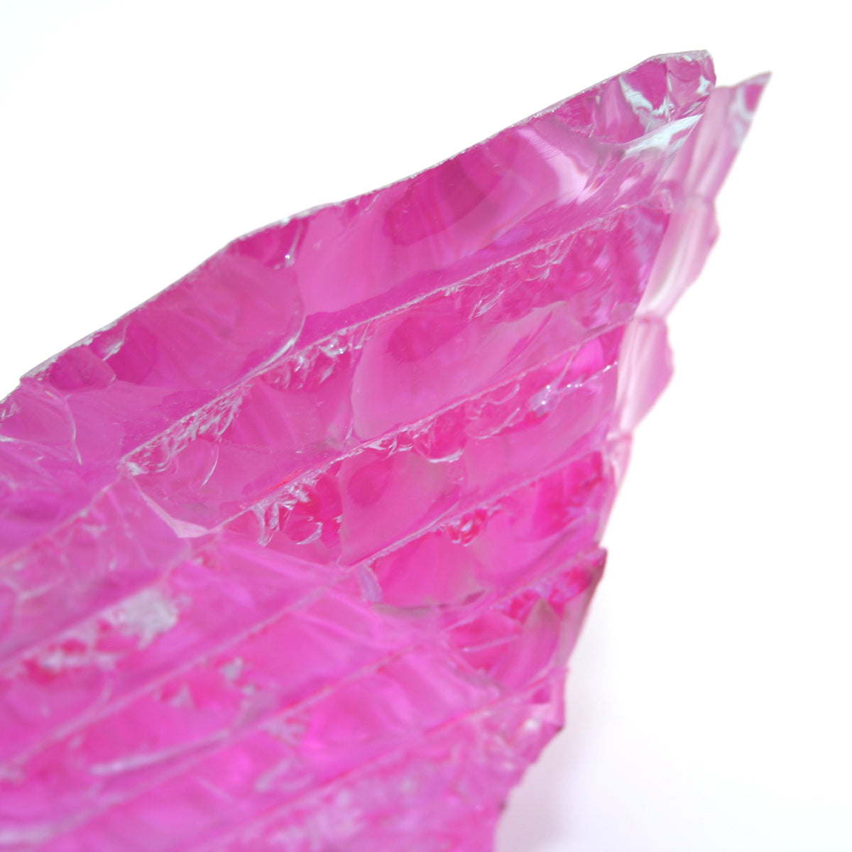 Sculpted Glass Heart - Pink