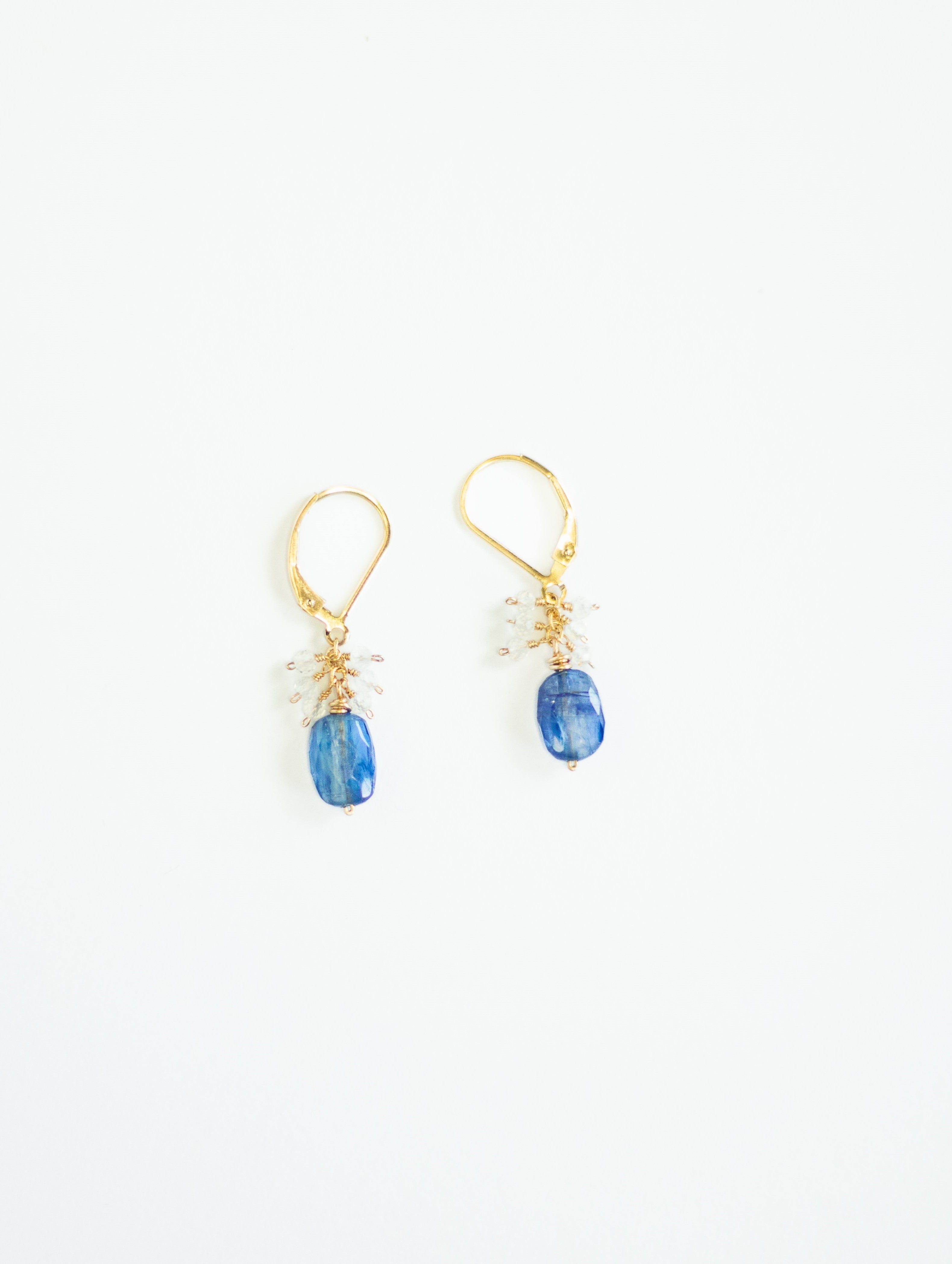 Blue Kyanite & Moonstone Earrings by Julia Balestracci
