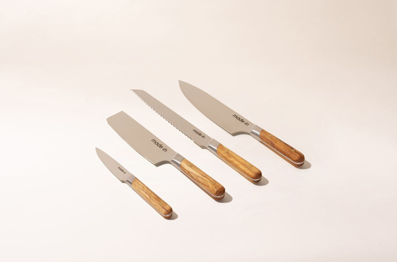 Olivewood Knife Set w/ Countertop Knife Block