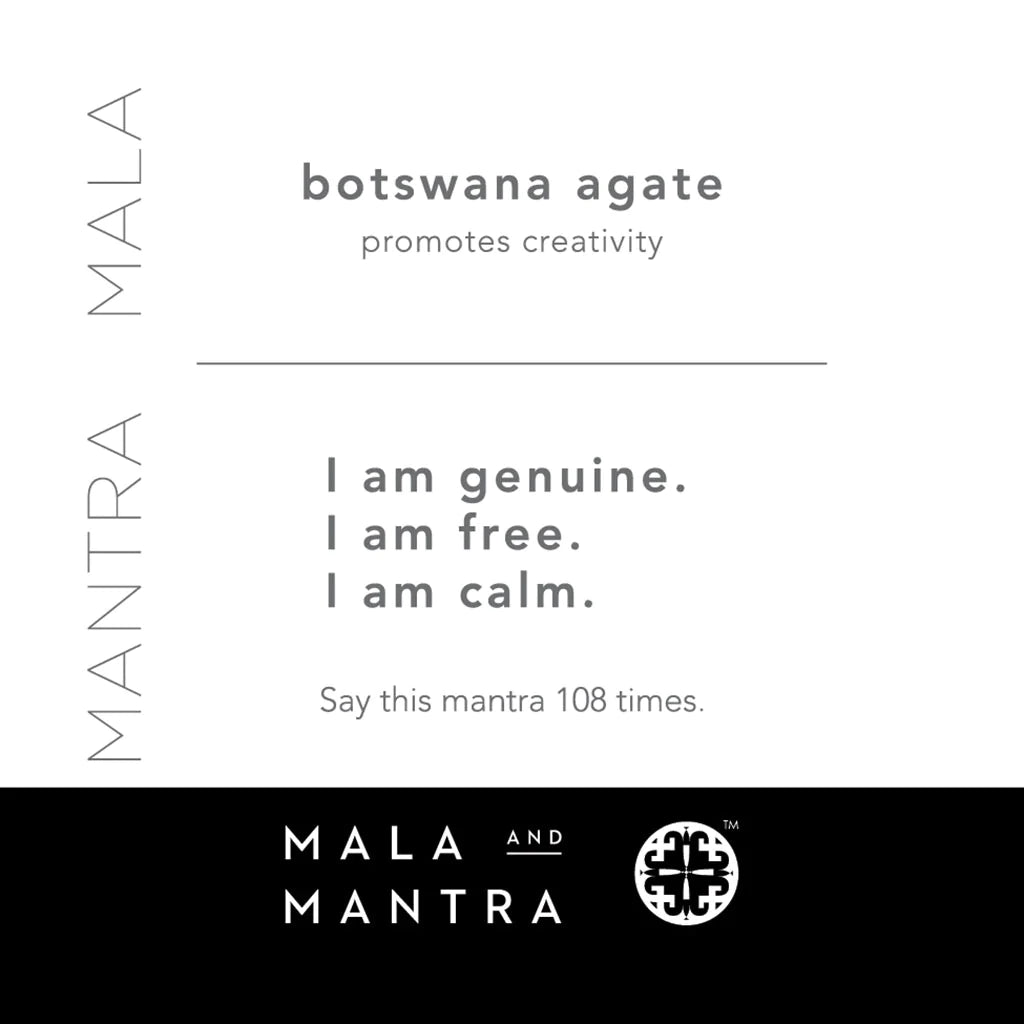 Gemstone Mala - Botswana Agate
