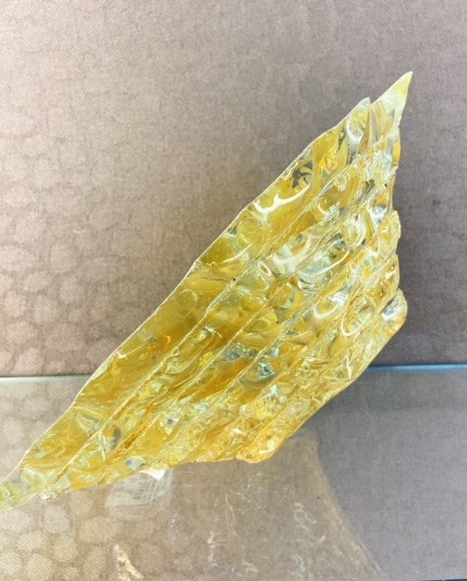 Sculpted Glass Heart - Gold